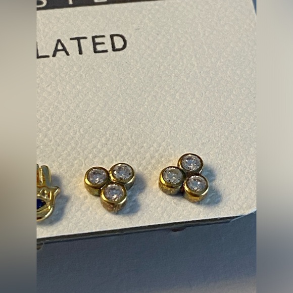 Set of 3 Argento Vivo Stud Earrings – Sterling Silver, 18K Gold Plated (NWT) - Picture 6 of 7